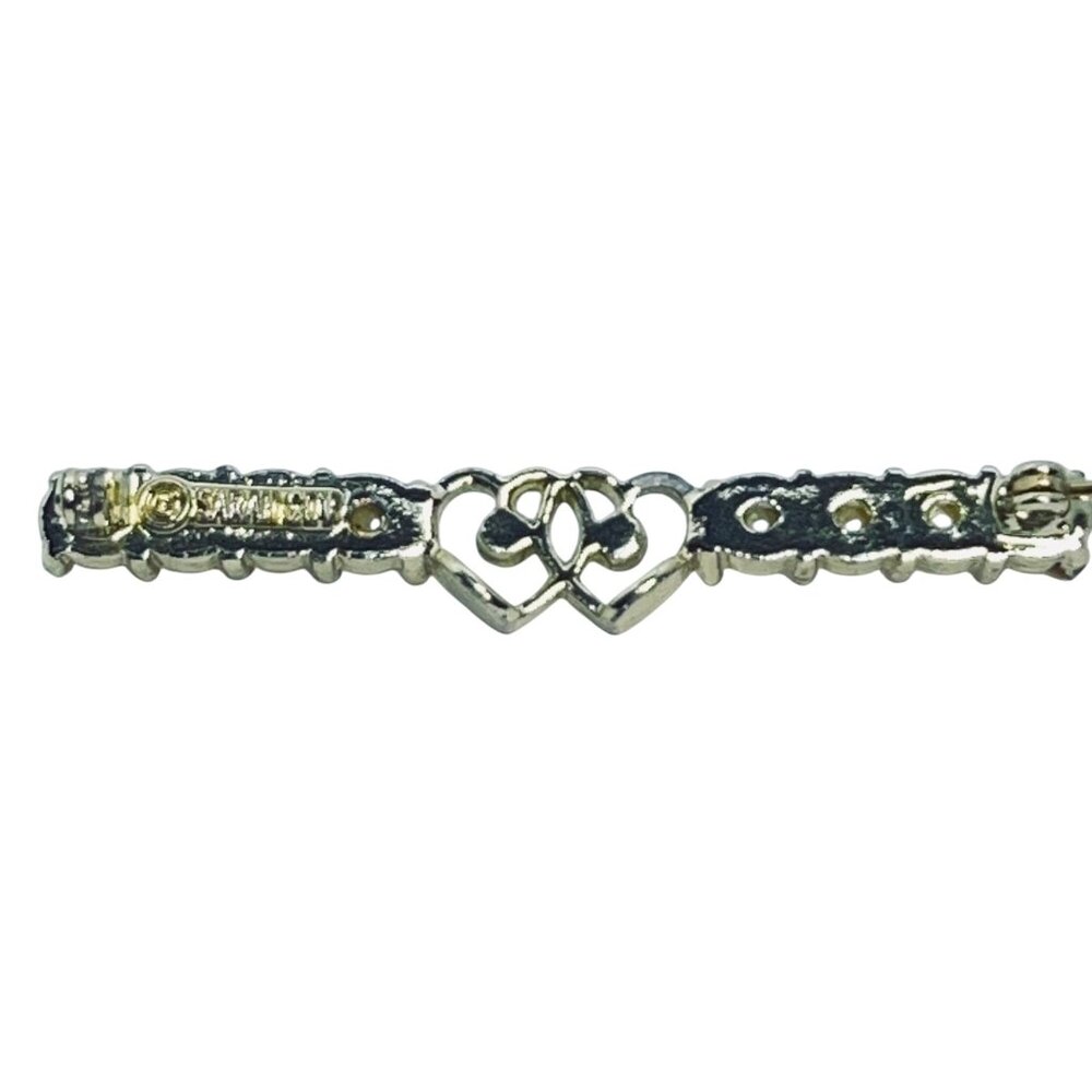 Sarah Coventry Gold Tone Faux Pearl & Rhinestone Bar Brooch (5592) - Picture 6 of 9